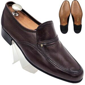 NEW Vintage Bally Men's size 6.5E Brown Calfskin Leather Dress Shoes Bit Loafers